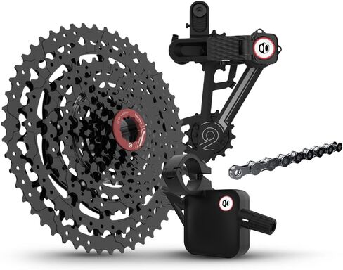 BOX Two Prime 9 Gen 2 9-Speed ​​Groupset Shifter، Derailleur، Cassette & Chain - MTB & E-MTB ترقية نظام الدفع المتين واسع النطاق 11-50T / 12-50T التحول السلس، صيانة منخفضة، عمر خدمة طويل in Saudi Arabia