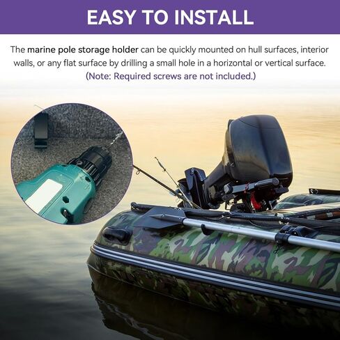 7571L7 مقاطع تخزين ضوء القطب، مقاطع ضوء عمود القارب مناسبة لقطر 3/4 بوصة حامل قضيب عمود الأضواء - مشبك حامل تخزين القطب الأسود متعدد الاستخدامات مثالي للقوارب واليخوت والمركبات الترفيهية والاستخدام البحري، 4 قطع in Kuwait