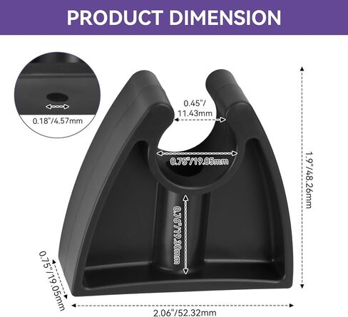 7571L7 مقاطع تخزين ضوء القطب، مقاطع ضوء عمود القارب مناسبة لقطر 3/4 بوصة حامل قضيب عمود الأضواء - مشبك حامل تخزين القطب الأسود متعدد الاستخدامات مثالي للقوارب واليخوت والمركبات الترفيهية والاستخدام البحري، 4 قطع in Kuwait