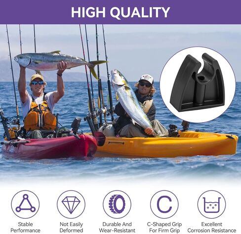 7571L7 مقاطع تخزين ضوء القطب، مقاطع ضوء عمود القارب مناسبة لقطر 3/4 بوصة حامل قضيب عمود الأضواء - مشبك حامل تخزين القطب الأسود متعدد الاستخدامات مثالي للقوارب واليخوت والمركبات الترفيهية والاستخدام البحري، 4 قطع in Kuwait