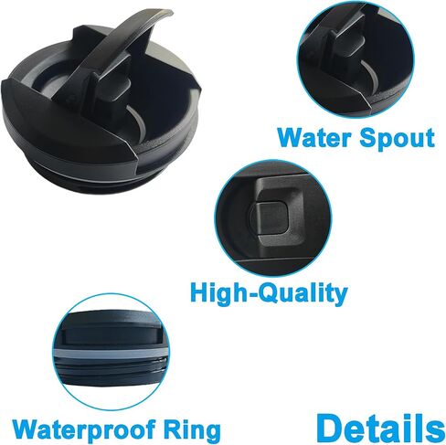 غطاء بديل متوافق مع زجاجة ستانلي AeroLight سعة 12 أونصة 16 أونصة 20 أونصة، قفل من خلال الغطاء العلوي، غطاء زجاجة مياه مانع للتسرب، قطعتان باللون الأسود in Kuwait