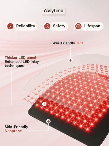 26" x 13" Red Light Therapy for Body - 660nm Red & 850nm Near Infrared NIR, Tri-Chip 1089 LEDs Therapy Mat in Saudi Arabia