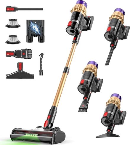 Cordless Vacuum Cleaner, 650W 50KPa 70-Min Runtime Stick Vacuum, Self-Standing Lightweight Vacuum for Home, Pet Hair, Hardwood Floors, Carpet, Stairs & Car, LED Display in Saudi Arabia
