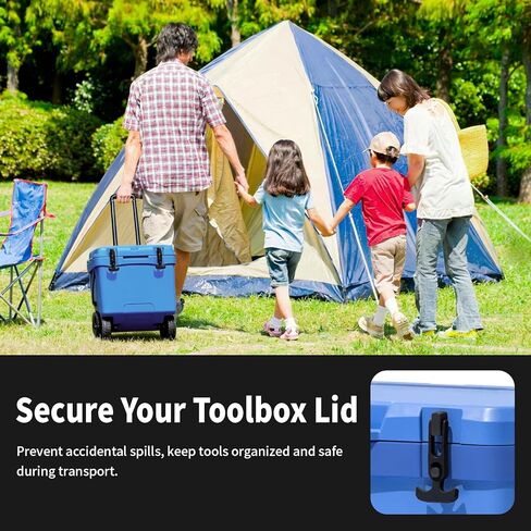 مزلاج سحب بمقبض على شكل حرف T من Lolink، مزالج مطاطية لصندوق الأدوات، المبرد، صندوق الثلج، عربة الجولف أو غطاء الآلة الهندسية (أسود، قطعتان) in Kuwait