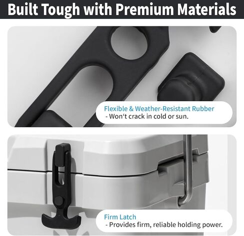 مزلاج سحب بمقبض على شكل حرف T من Lolink، مزالج مطاطية لصندوق الأدوات، المبرد، صندوق الثلج، عربة الجولف أو غطاء الآلة الهندسية (أسود، قطعتان) in Kuwait