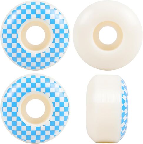 Skateboard Wheels 52mm x 31mm 100A High Rebound Checker White/Blue in Saudi Arabia