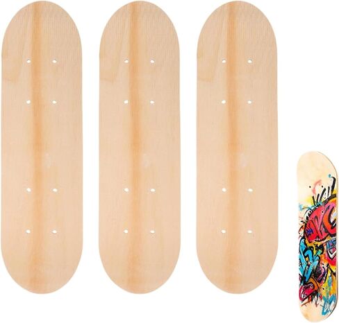 SUPVOX 3pcs Blank Skateboard Deck, 7-ply Maple Wood DIY Blank Graffiti Skateboard, 16. 9 Inch Double-Sided Board Surface for Painting, Graffiti Art and Creative Projects in Saudi Arabia