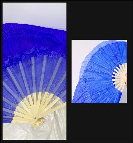 Belly Dance Fans Women Belly Dancing Fan Veils Gradient Color Dancer Practice Imitation Silk Fan 1pair Long 120/150/180cm 9,1 pair-150x90cm in Saudi Arabia