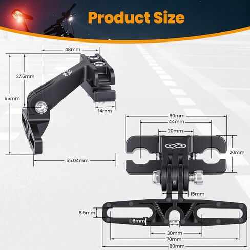دعامة إضاءة خلفية كهربائية، حامل كاميرا رياضية، ستانلس ستيل ABS، ملحق أمان، حامل كاميرا دراجة لعشاق ركوب الدراجات in Kuwait