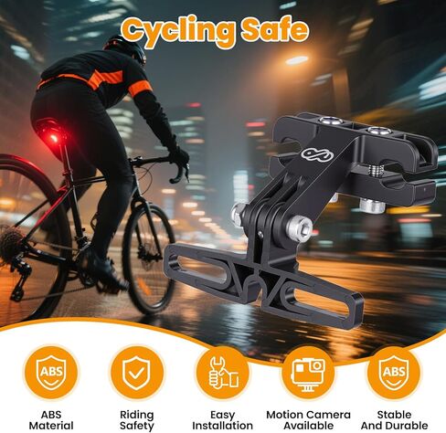 دعامة إضاءة خلفية كهربائية، حامل كاميرا رياضية، ستانلس ستيل ABS، ملحق أمان، حامل كاميرا دراجة لعشاق ركوب الدراجات in Kuwait