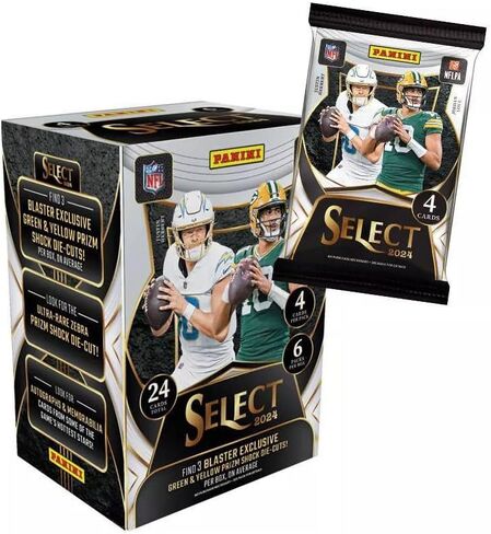 صندوق بانيني 2024 NFL Select لبطاقات التداول لكرة القدم (قطع بريزم صدمات باللونين الأخضر والأصفر) in Saudi Arabia