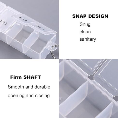 3 Pcs Pill Box, 7 Day Time a Day Pill Dispenser Storage Case Portable Medicine Storage Box Travel Pill Boxes Tablet Box(Blue,Pink,Transparent) in Saudi Arabia