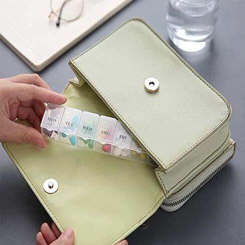 3 Pcs Pill Box, 7 Day Time a Day Pill Dispenser Storage Case Portable Medicine Storage Box Travel Pill Boxes Tablet Box(Blue,Pink,Transparent) in Saudi Arabia