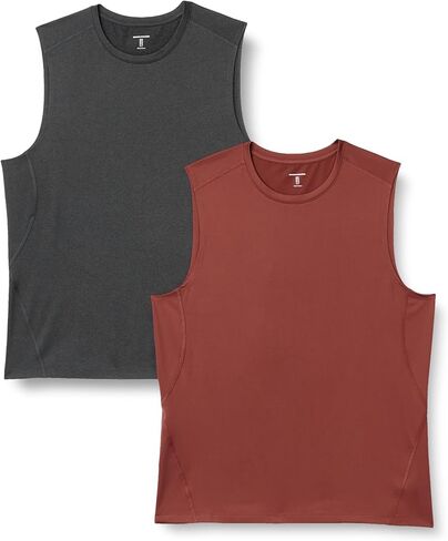 Amazon Essentials Men's Active Quick Dry Moisture-Wicking Tech Stretch Lightweight Sleeveless Muscle Shirt, Multipacks in Saudi Arabia