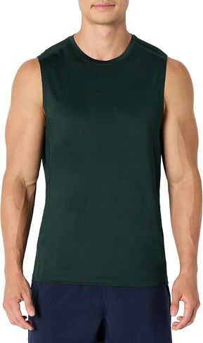 Amazon Essentials Men's Active Quick Dry Moisture-Wicking Tech Stretch Lightweight Sleeveless Muscle Shirt, Multipacks in Saudi Arabia