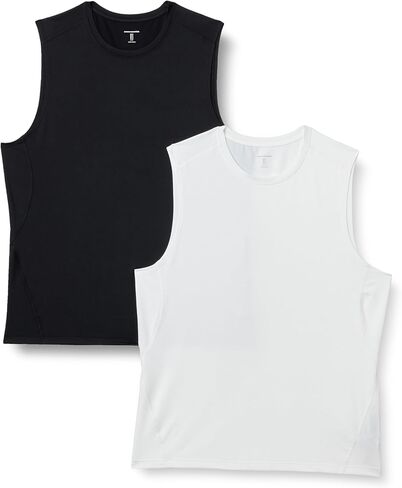 Amazon Essentials Men's Active Quick Dry Moisture-Wicking Tech Stretch Lightweight Sleeveless Muscle Shirt, Multipacks in Saudi Arabia