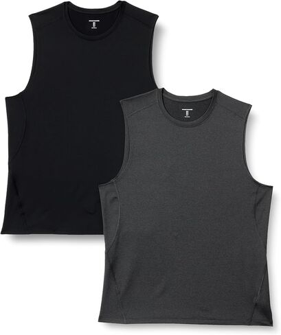 Amazon Essentials Men's Active Quick Dry Moisture-Wicking Tech Stretch Lightweight Sleeveless Muscle Shirt, Multipacks in Saudi Arabia