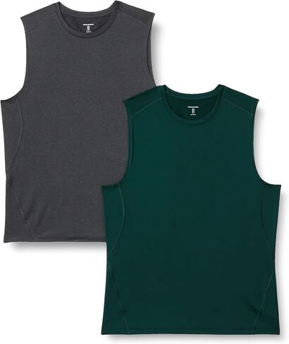Amazon Essentials Men's Active Quick Dry Moisture-Wicking Tech Stretch Lightweight Sleeveless Muscle Shirt, Multipacks in Saudi Arabia