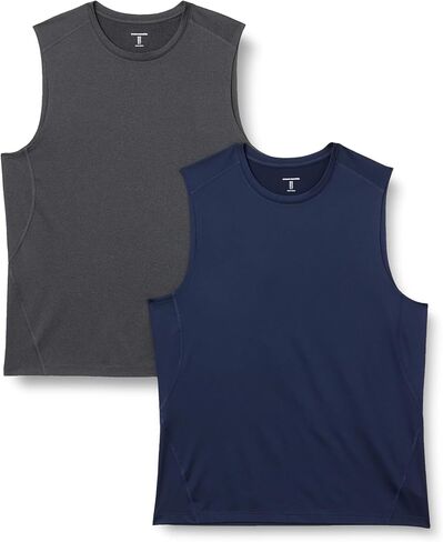 Amazon Essentials Men's Active Quick Dry Moisture-Wicking Tech Stretch Lightweight Sleeveless Muscle Shirt, Multipacks in Saudi Arabia