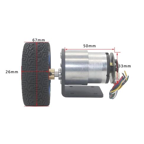 37mm Diameter Geared Motors 6V 12V 24V DC Gear Motor with Encoder and Wheel Kit for DIY JGB37-520 Gearmotor(6V 300RPM) in Saudi Arabia