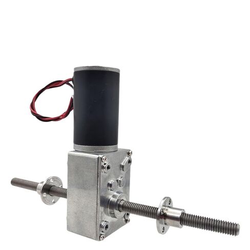 DC12V 24V DC Worm Geared Motor with Self-Locking Adjustable Speed and Reversible M8 Double Shaft with Fange Speed 12 to 470RPM(160 RPM,12V) in Saudi Arabia