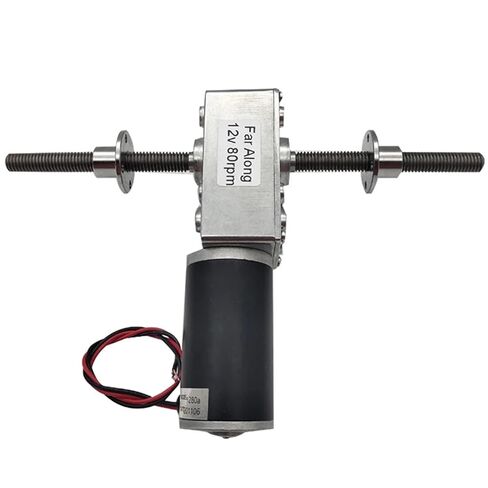 DC12V 24V DC Worm Geared Motor with Self-Locking Adjustable Speed and Reversible M8 Double Shaft with Fange Speed 12 to 470RPM(160 RPM,12V) in Saudi Arabia