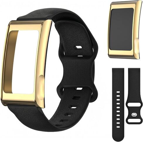 حزام بديل من السيليكون لحزام Amazfit Helio مع حافظة واقية معدنية كاملة، حزام معصم مقاوم للعرق للتدريب عالي الكثافة in Kuwait