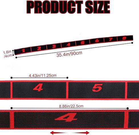 Fitness Resistance Bands with Handles,Numbered Resistance Bands for Stretching,8 Segment Adjustable Pilates Stretching Band for Full Body Stretching Shaping,Suitable for Beginner in Saudi Arabia