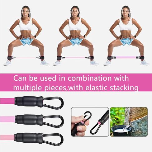 Ankle Resistance Bands with Cuffs Set, Ankle Bands for Working Out, Exercise Bands for Legs and Butt, Workout Equipment for Fitness Training, Ankle Straps for Women in Saudi Arabia