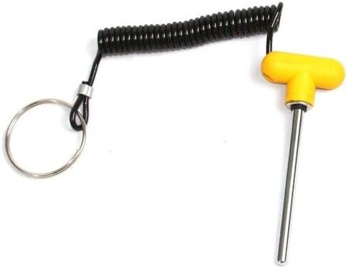 (Pack of 4) Pin, Tensile | 5 /16" Dia - 4 1/4" Locking Space | MAGNETIC Universal Weight Stack Replacement SELECTOR KEY - DETENT Hitch PINS - YELLOW T Handle Knob w/ reinforced steel wire Lanyard in Saudi Arabia