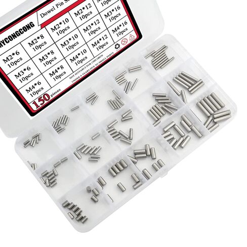 WMYCONGCONG 150 PCS Dowel Pin Shelf Support Pegs M2 M3 M4 Stainless Steel Shelf Support Pin Fasten Elements Dowel Pins Assortment 15 Sizes in Saudi Arabia