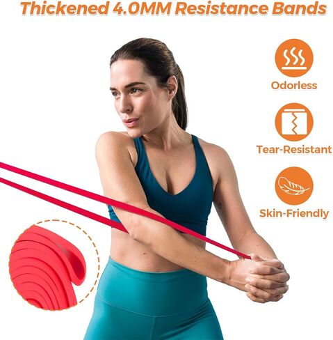 Resistance Bands for Working Out, Pull Up Exercise Bands for Home Workouts Training Bands Set Stretching Physical Muscle Training Home Gym for Women/Men in Saudi Arabia
