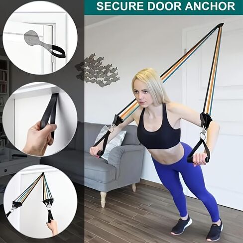 11PCS Resistance Band Set with Foam Handles, Multi-Level Elastic Tubes, for Full-Body Shaping Home Workouts in Saudi Arabia