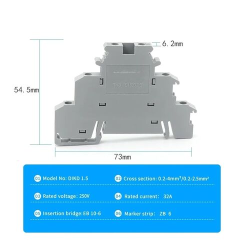 10pcs DIKD-1.5 DIN Rail Terminal Block Three-Layer 3-Level Sensor Actuator Three-Wire Connector DIKD1.5 Wire Conductor in Saudi Arabia