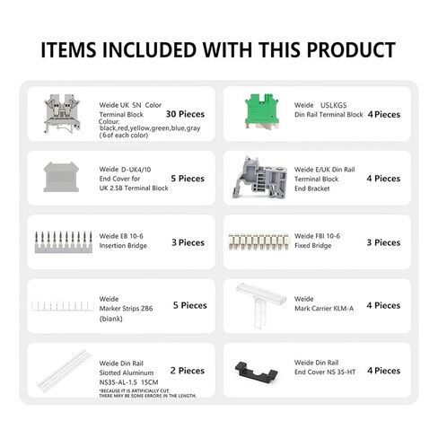 UK5N Screw clamp End Cap Detent Insert Jumper Bridge Marking Strip Assembly kit Combination DIN Rail Terminal Block kit in Saudi Arabia