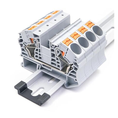 PT-16 DIN Rail Terminal Blocks Wire Connector Push-in Spring Screwless Connection Through Terminal Blocks PT16 in Saudi Arabia