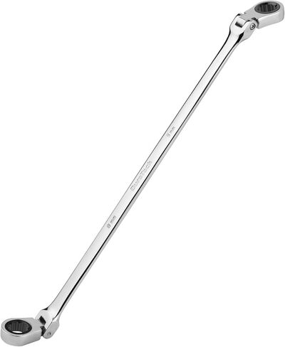 DURATECH Extra Long Flex-Head Ratcheting Wrench Set, Double Box End Wrench Set, 6-Piece, Metric 8-19 mm, CR-V Steel, with Pouch in Saudi Arabia