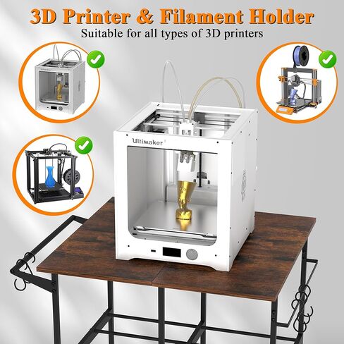 3D Printer Table with Filaments Storage, 360 Rolling Spool Holder with Wheels, Large Capacity 3D Printer Stand Filament Storage Rack for PLA/ABS/TPU, Filament Storage Rack for Workshop Studio Office in Saudi Arabia