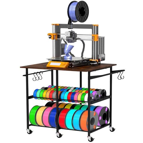 3D Printer Table with Filaments Storage, 360 Rolling Spool Holder with Wheels, Large Capacity 3D Printer Stand Filament Storage Rack for PLA/ABS/TPU, Filament Storage Rack for Workshop Studio Office in Saudi Arabia