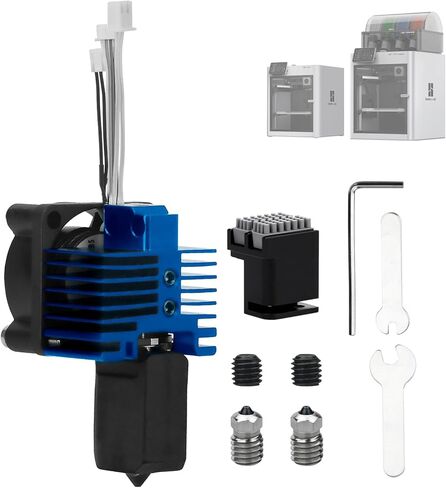 Bamboo Lab x1 x1c Hotend Complete Kit for x1 Series 3D Printer, Full Assembly Blue Hot End with Fan, Thermistor, 0.4mm Hardened Steel Nozzle+2pcs 0.4mm Bimetallic Nozzle in Saudi Arabia