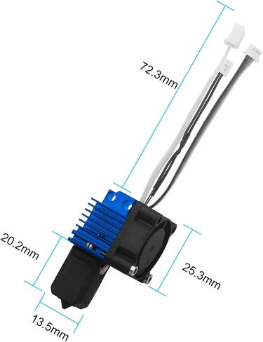 Bamboo Lab x1 x1c Hotend Complete Kit for x1 Series 3D Printer, Full Assembly Blue Hot End with Fan, Thermistor, 0.4mm Hardened Steel Nozzle+2pcs 0.4mm Bimetallic Nozzle in Saudi Arabia