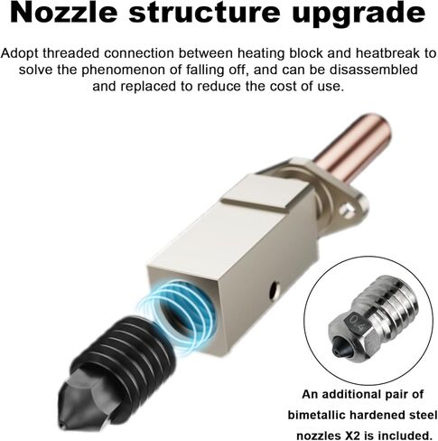 Bamboo Lab x1 x1c Hotend Complete Kit for x1 Series 3D Printer, Full Assembly Blue Hot End with Fan, Thermistor, 0.4mm Hardened Steel Nozzle+2pcs 0.4mm Bimetallic Nozzle in Saudi Arabia