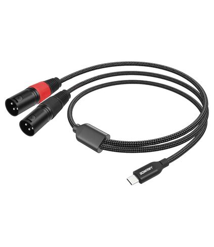 كابل صوت USB C إلى Dual XLR ذكر بطول 3.3 قدم، كابل ستيريو من النوع C إلى 2 XLR Y-Splitter للهواتف الذكية والكمبيوتر المحمول والكمبيوتر اللوحي إلى مكبر الصوت النشط وخلاط الصوت ومكبر الصوت | متوافق مع أنظمة التشغيل Windows، وmacOS، وiOS، وAndroid in Kuwait
