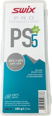 PS06-18 - PRO Speed Wax - PS6 Blue 10 to 21 Degrees Fahrenheit - 180g Bar - Fluoro Free - Ski or Snowboard in Saudi Arabia