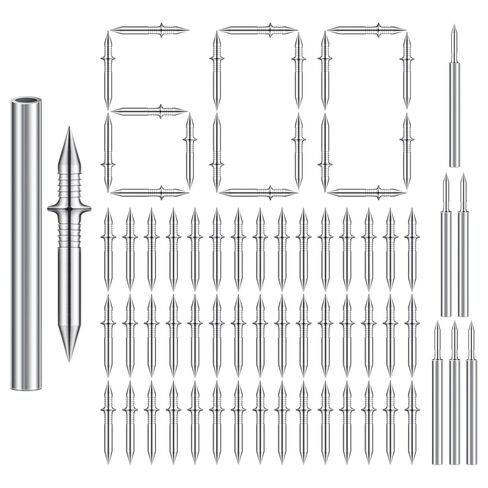 600 Pcs Double Headed Skirting Nails with 6 Sleeve Installation Tools, Thread Seamless Invisible Carbon Steel No Mark Nails for Skirting, Baseboard, Door frames, Cabinets in Kuwait
