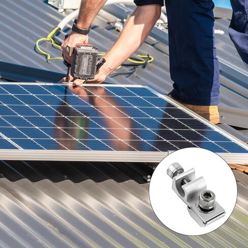16 Pcs Solar Panel Grounding Lugs, Stainless Steel, Silver, Mount Bracket, Solar Grounding Clips in Saudi Arabia