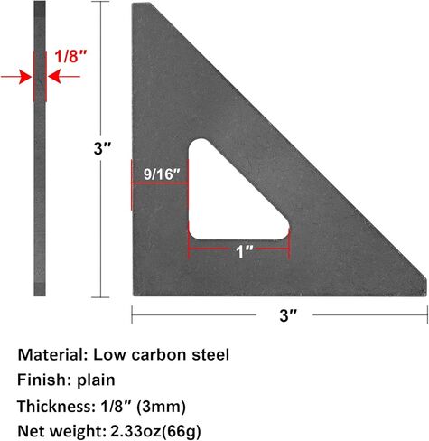 12 Pack Weld-On Triangle Gusset Plates Hollow, 3" x 3" x 1/8" Steel, Chassis Tube DIY Frames Gusset in Saudi Arabia
