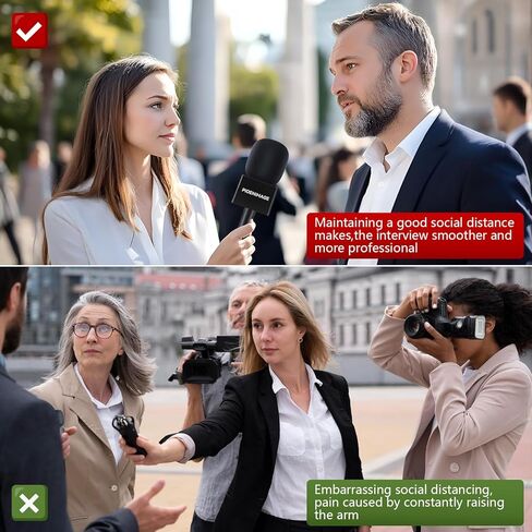 محول محمول لميكروفون المقابلة، مقبض ميكروفون لاسلكي، محول حامل ميكروفون مع غطاء إسفنجي، متوافق مع DJI، Rode وجميع ميكروفونات Lav in Kuwait