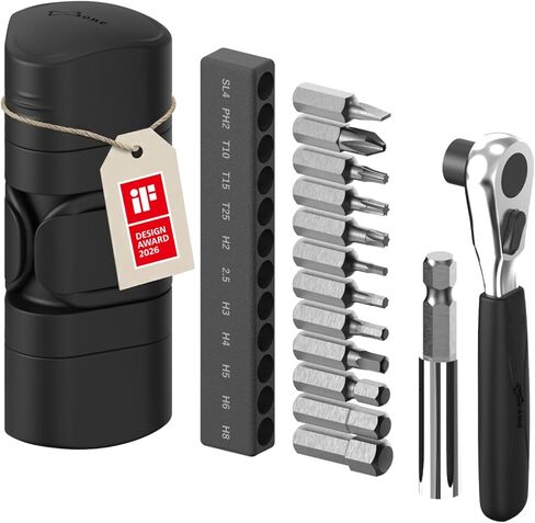 BONE Bike Portable Tool Kit Lite, 12-in-1 Mini Bicycle Repair Capsule, Scratch-Free & Waterproof Silicone Bag for Emergency Maintenance, Cycling Accessory with Ratchet Wrench for Biking & Home Repair in Kuwait