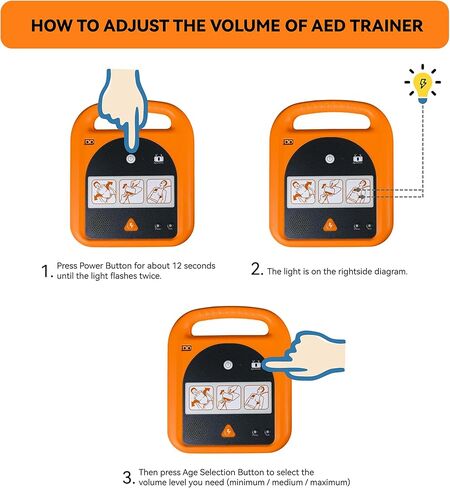 مدرب AED، جهاز تدريب محمول مع 4 سيناريوهات، مطالبات صوتية باللغة الإنجليزية فقط للطلاب المتدربين المبتدئين في الإسعافات الأولية in Kuwait